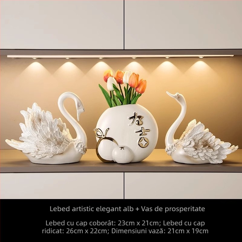 Suport de vin în formă de lebădă — rășină, stil lux