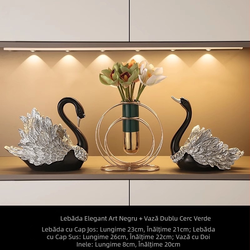 Suport de vin în formă de lebădă — rășină, stil lux