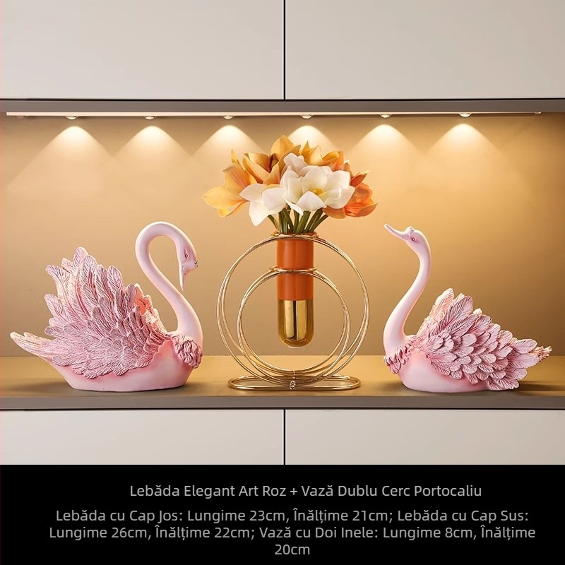 Suport de vin în formă de lebădă — rășină, stil lux
