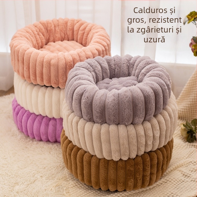 Cuib pentru pisici, cald de iarnă, gros, cu velur de iepure