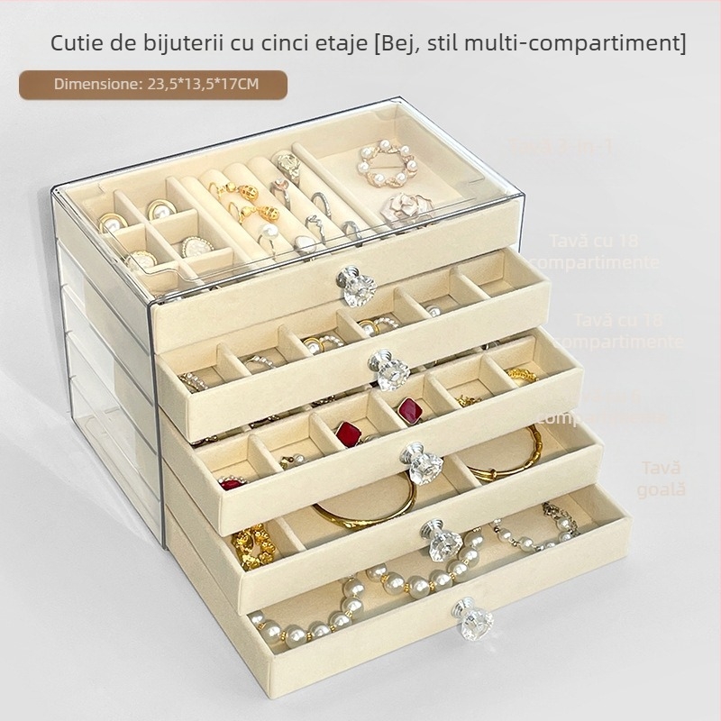 Cutie de depozitare pentru bijuterii cu sertar, multistrat, din plastic, origine Zhejiang