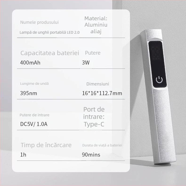 Lampă de unghii cu afișaj LED – versiune actualizată, stil bar, model JZ-07, Dongguan