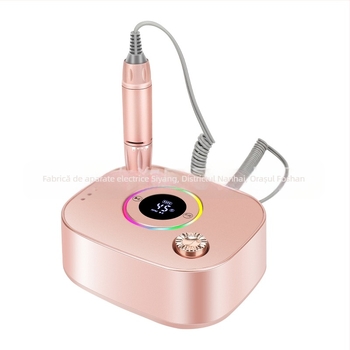 Polizor pentru unghii de birou, 45000 rpm, design compact, lumini LED colorate, compatibil cu mărcile private