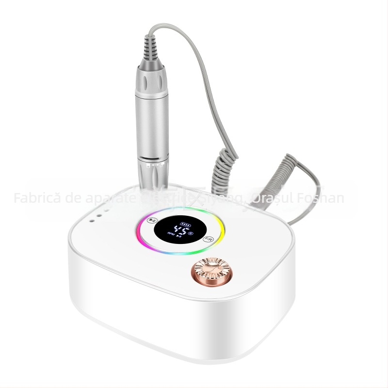 Polizor pentru unghii de birou, 45000 rpm, design compact, lumini LED colorate, compatibil cu mărcile private