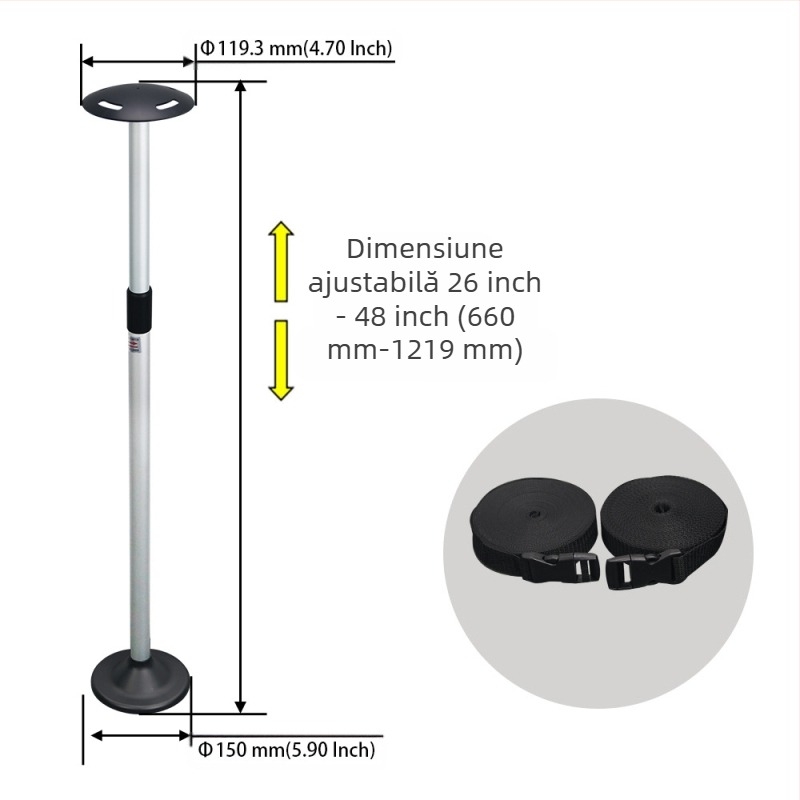 Pilon de susținere marin pentru acoperire de barcă | Țeavă din aluminiu + plastic nylon • Brand: Enhua • Model: 72008-WBS • Piesă standardă