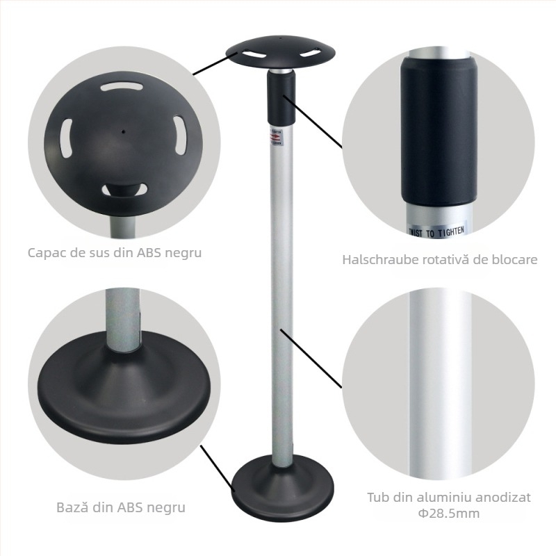 Pilon de susținere marin pentru acoperire de barcă | Țeavă din aluminiu + plastic nylon • Brand: Enhua • Model: 72008-WBS • Piesă standardă