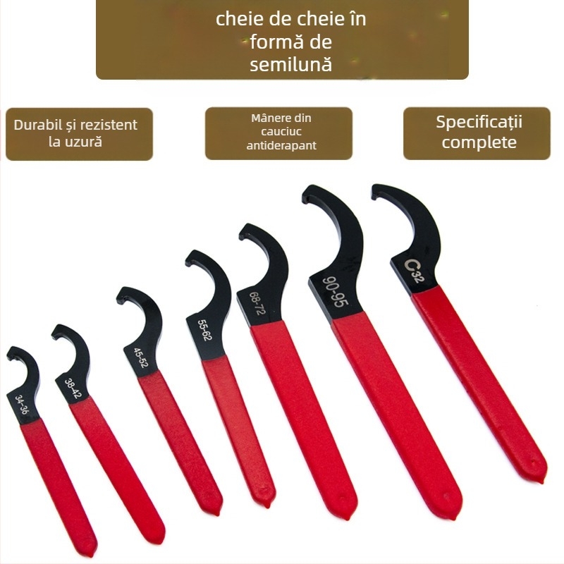 Cheie reglabilă Crescent, de tip Hook, din oțel, piese standard