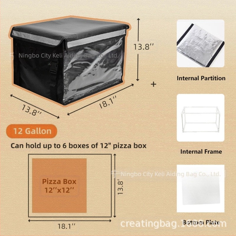 Geantă pentru livrarea mâncării și picnic cu curele de rucsac, material Oxford, capacitate 32/48/62, stil modern minimalist