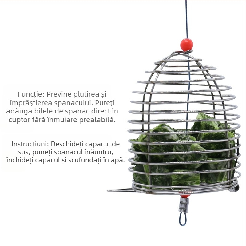 Cușcă de hrănire pentru creveți ornamentali din oțel inoxidabil, Levana, origine Shandong, pentru acvariu, set 1 bucată