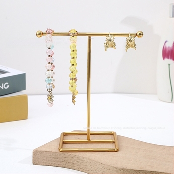 Raft de afișare pentru bijuterii de birou - metal, multifuncțional, pentru cercei, coliere și brățări, 1 etaj