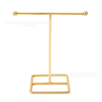 Raft de afișare pentru bijuterii de birou - metal, multifuncțional, pentru cercei, coliere și brățări, 1 etaj