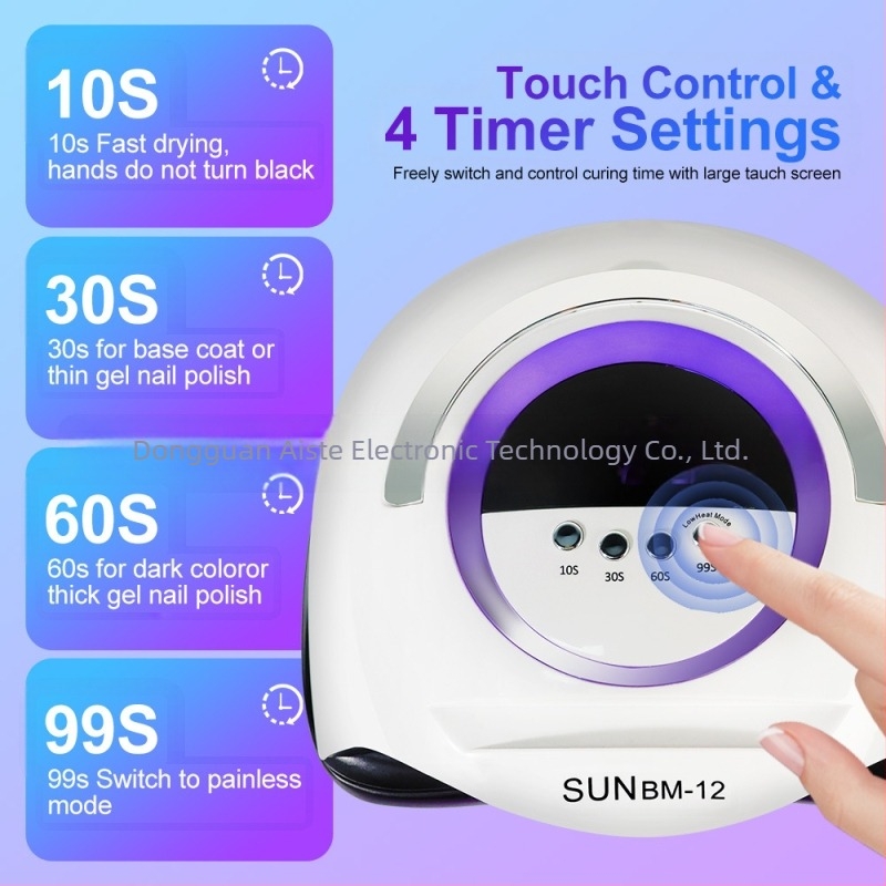 Lampa de unghii cu 42 LED-uri, patru moduri de temporizare, terapie cu lumină de înaltă putere (BM-12)