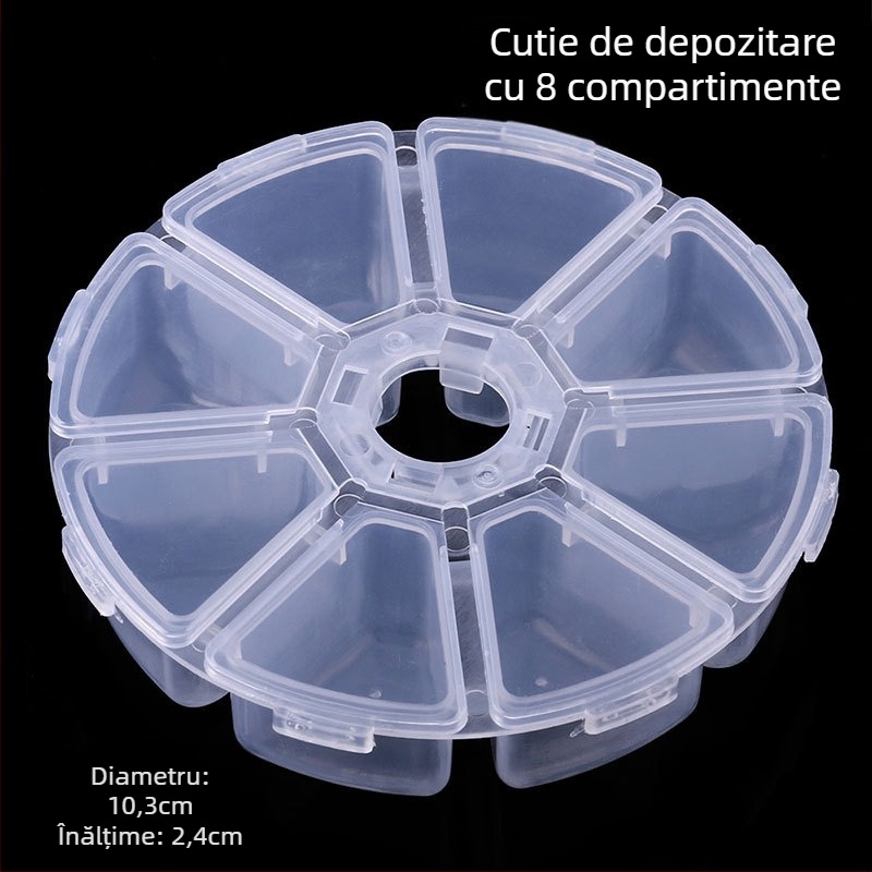 Cutie transparentă pentru momeli de pescuit cu 8 compartimente, din plastic (Brand: New York; Origine: China; Material: Plastic)
