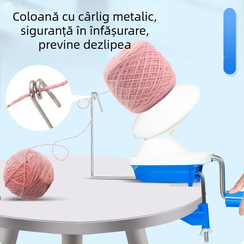 Mașină de înfășurat fir de lână - acționare manuală, compactă pentru uz casnic