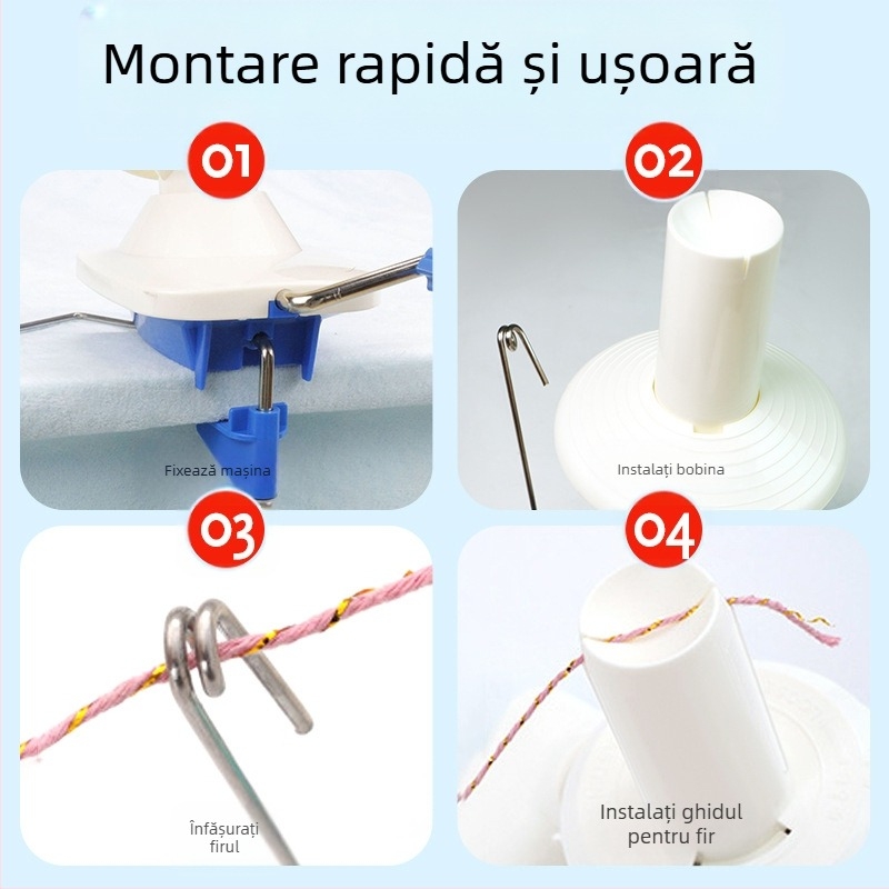 Mașină de înfășurat fir de lână - acționare manuală, compactă pentru uz casnic