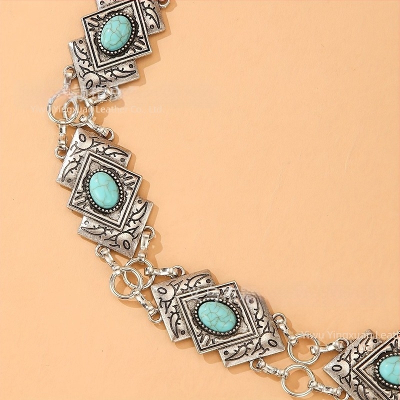 Șnur de talie din metal, în stil retro, cu elemente încrustate și închidere lobster, lansare primăvara 2023