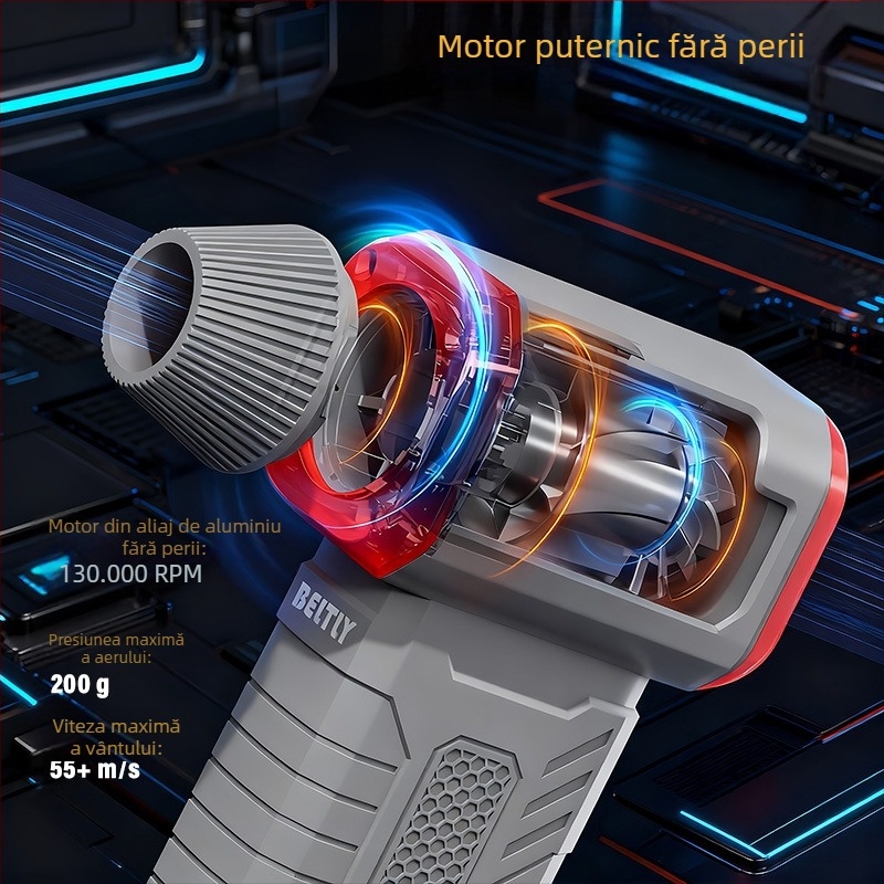 Ventilator portabil cu vortex – FB08G1, 7.4V, 75W, 5500Pa, 10 trepte