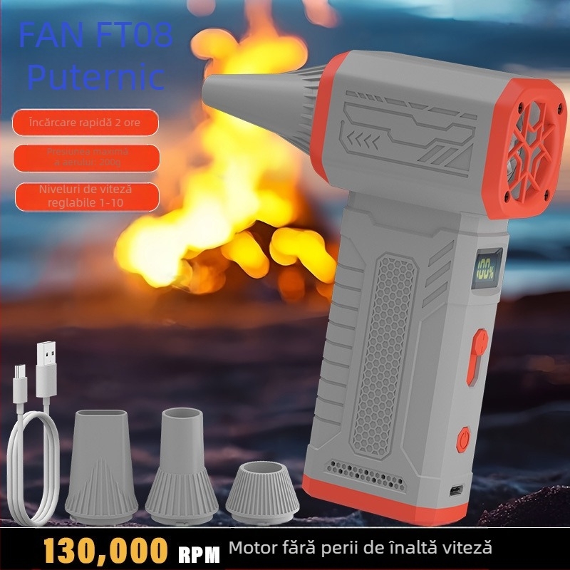 Ventilator portabil cu vortex – FB08G1, 7.4V, 75W, 5500Pa, 10 trepte