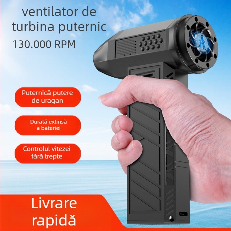 Mini suflant aer pentru îndepărtarea prafului cu motor brushless, fără fir, mâner, corp ABS, turbo de înaltă viteză