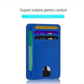 Port carduri și pașaport din PU, cu mai multe buzunare pentru carduri, unisex, design orizontal dreptunghiular, imprimare logo