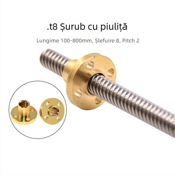 Lead Screw pentru imprimantă 3D, oțel inoxidabil T8, 304 SS