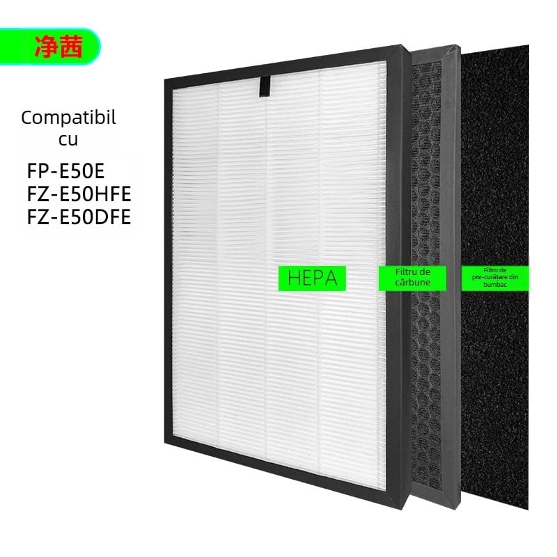 Accesoriu pentru filtru pentru purificatorul de aer Sharp FP-E50E – Brand Jingqi, Model JX-XPE50E, Compatibil FP-E50E