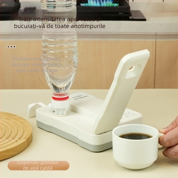 Ceainic cu pompă pentru apă instant, corp din plastic, funcționare mecanică, alimentare prin cablu, stil caricatură/mini, modelul 1