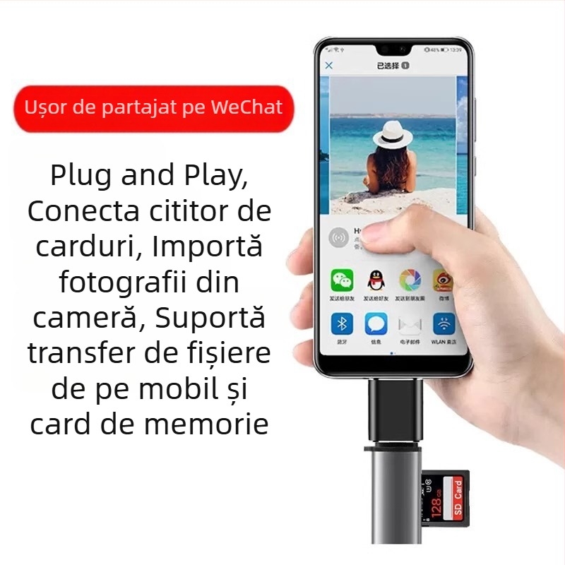 Adaptor OTG USB 3.0 pentru iPhone 12/13/14 – citește stick USB, microfon, mouse și tastatură