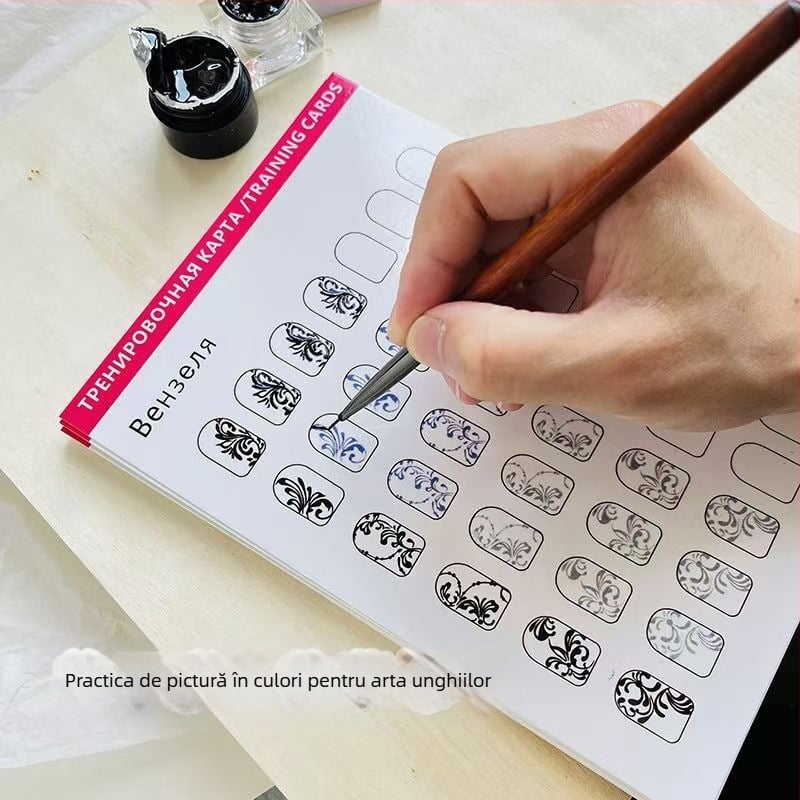 Carte de practică pentru arta unghiilor: Copierea florilor pictate pentru începători — 104 g, set de unelte pentru îngrijirea unghiilor, Material: Altul, Brand intern, pentru întreaga populație