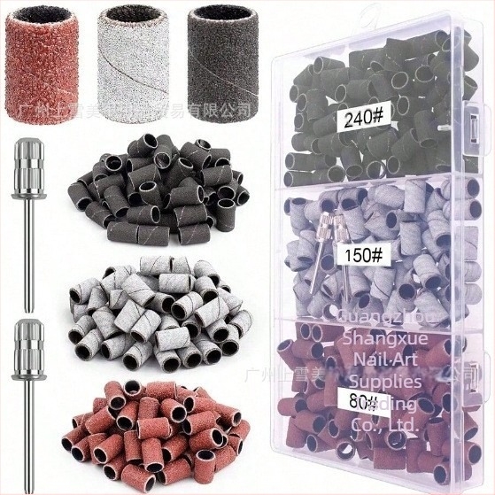 Set benzi de șlefuire pentru unghii, 50 buc., granulație 80/120/180, pentru freza de unghii