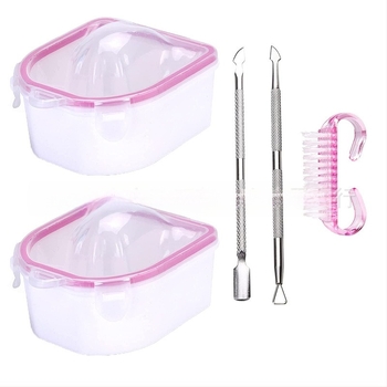 Liwei Set de manichiură – bol pentru mâini cu pereți dubli și perie din oțel exfoliantă | Unelte pentru unghii | Origine: Guangzhou