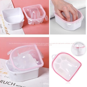 Liwei Set de manichiură – bol pentru mâini cu pereți dubli și perie din oțel exfoliantă | Unelte pentru unghii | Origine: Guangzhou