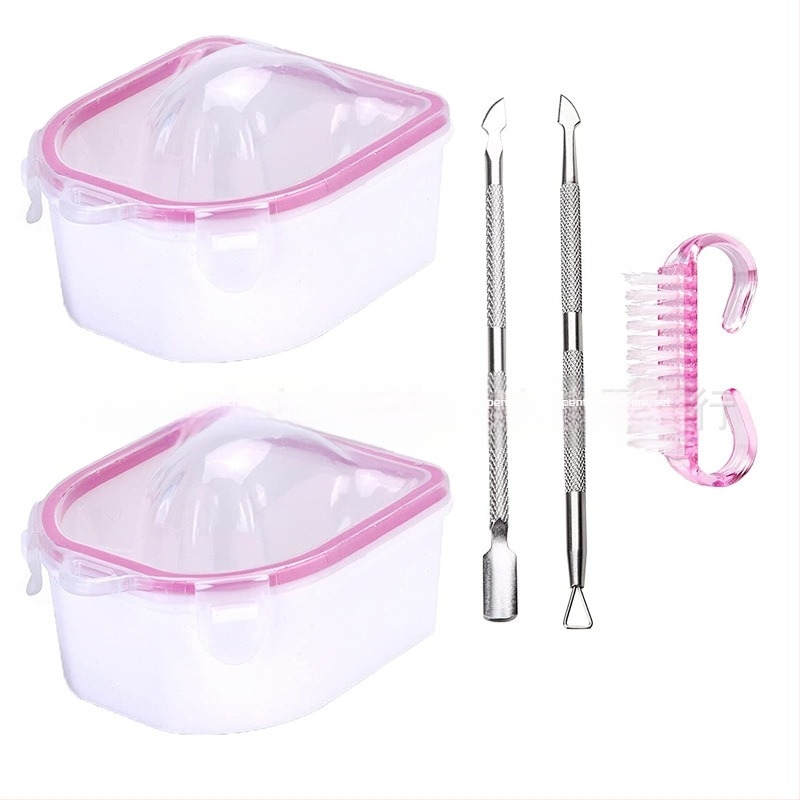 Liwei Set de manichiură – bol pentru mâini cu pereți dubli și perie din oțel exfoliantă | Unelte pentru unghii | Origine: Guangzhou