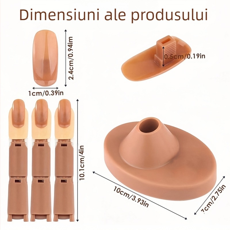 Mână de practică pentru unghii cu articulații mobile, formă ovală, purtabilă, Brand Yijiayi