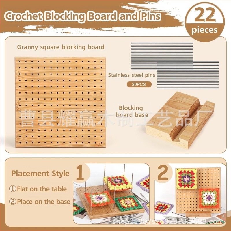 Placă din lemn pentru tricotat cu găuri, multifuncțională, personalizabilă, finisaj lucios, stil simplu-modern, din mai multe tipuri de lemn pentru uz casnic