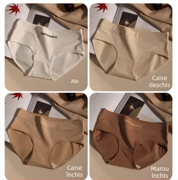 Chiloți din bumbac pentru femei, respirabili, uscare rapidă, material tricotat, talie medie, 95% bumbac