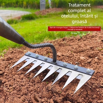  Lopată de buruieni din oțel mangan cu dinți – unealtă agricolă multifuncțională pentru afânarea solului