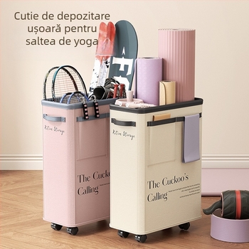Cutie de depozitare pentru yoga, pliabilă, cu roți de 360°, capacitate 40–50 L, dimensiuni 56×39×20 cm