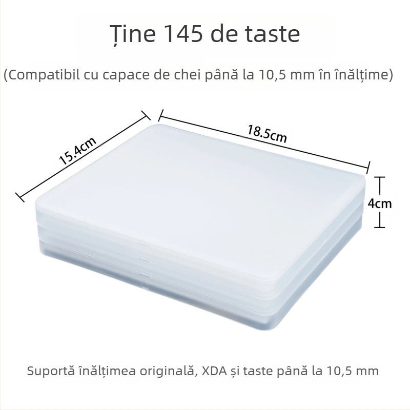 Cutie de depozitare pentru capace de taste pentru tastatura mecanică — Stackabilă, Rezistentă la praf, Material PP, Design modern minimalist