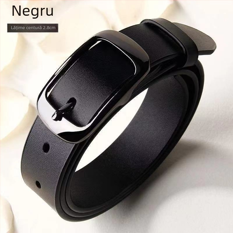 Curea de damă din piele sintetică, cataramă din aliaj, închidere cu știft, stil OL la modă, electroplacare