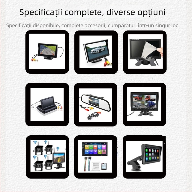 Display auto pentru camera de mers înapoi, ecran TN, rezoluție 480P-720P, intrare AV, compatibil universal