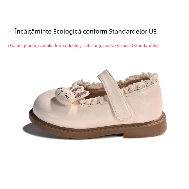 Ghete de piele pentru fete - stil coreean, piele Ultra-Fiber, pentru copii 1–3 ani