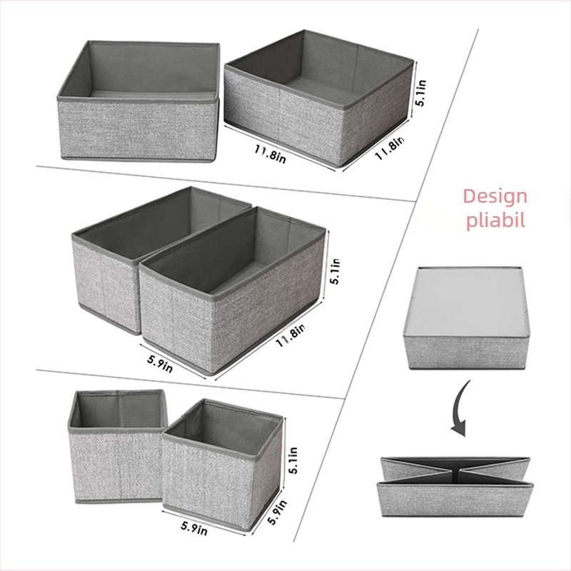 Box de depozitare pentru lenjerie, pliabil, fără capac, capacitate 35 L