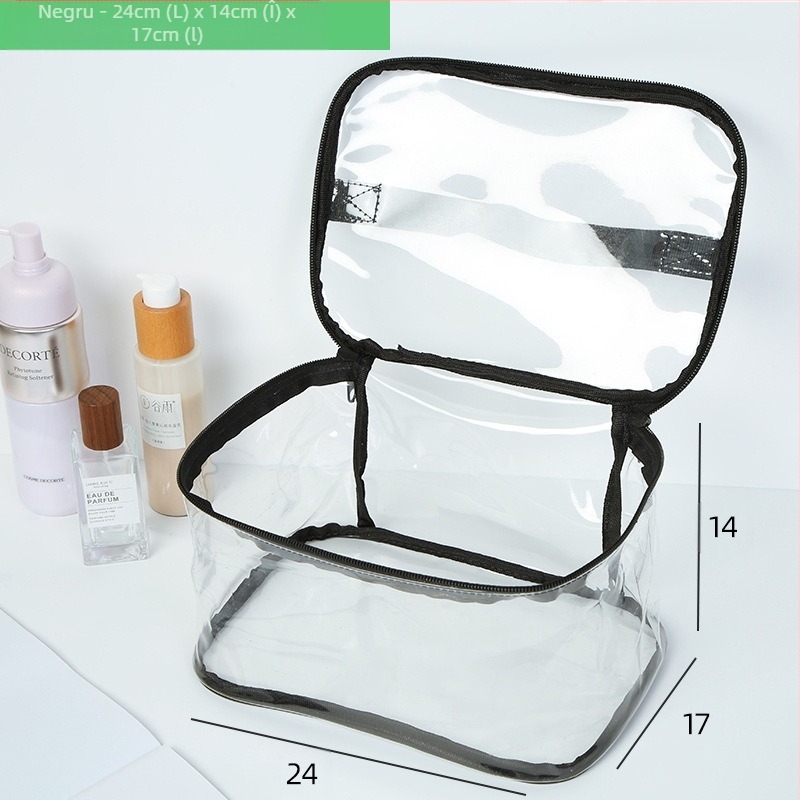 Geantă cosmetică din PVC, transparentă și impermeabilă, în stil poșetă de mână