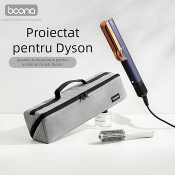 Geantă de depozitare pentru placa de coafare Dyson Airstrait HT01/HS05, țesătură Oxford, imprimare offset, Model BN-DS011, capacitate 2 kg
