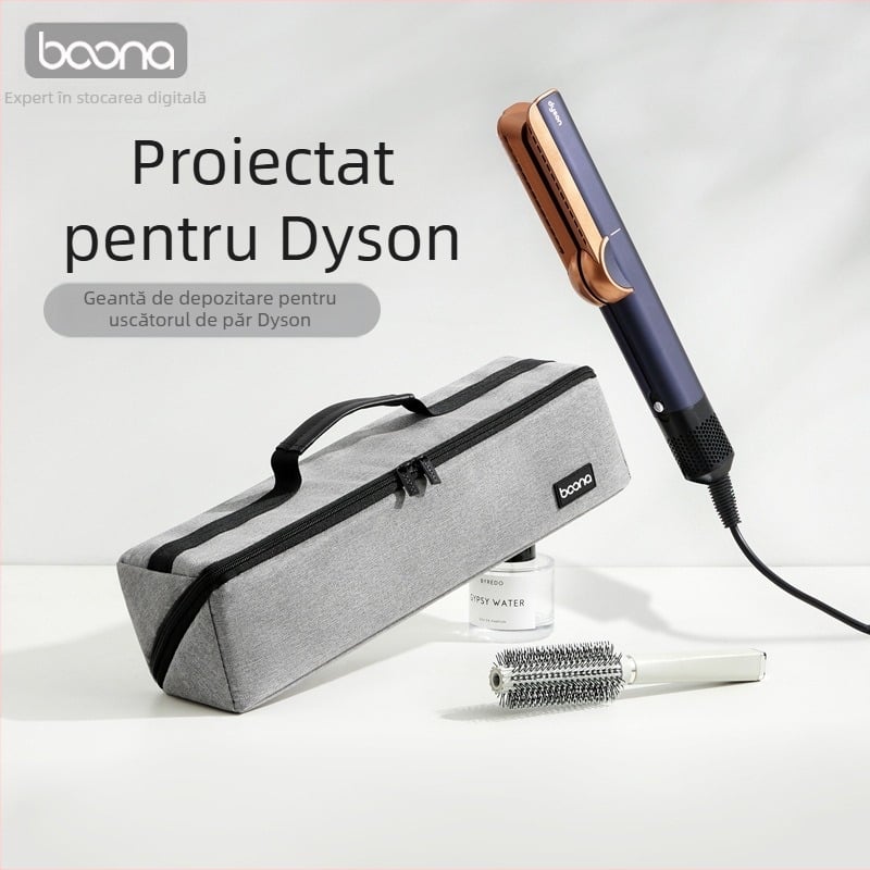 Geantă de depozitare pentru placa de coafare Dyson Airstrait HT01/HS05, țesătură Oxford, imprimare offset, Model BN-DS011, capacitate 2 kg