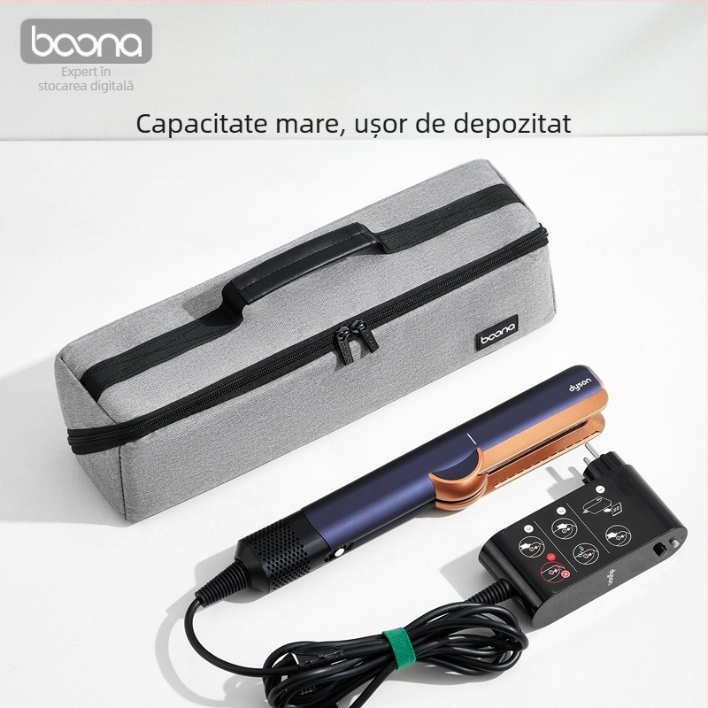 Geantă de depozitare pentru placa de coafare Dyson Airstrait HT01/HS05, țesătură Oxford, imprimare offset, Model BN-DS011, capacitate 2 kg