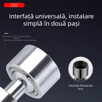 Cap de robinet anti-stropire cu trei viteze, cu rotație duală a bilelor, ABS + oțel inoxidabil, filet, deschidere prin ridicare