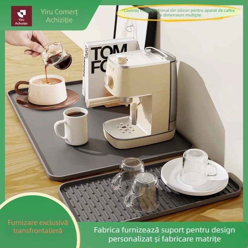 Padă de uscare din silicon - rezistentă la temperaturi, pătrată, culoare solidă, premium, stil modern minimalist