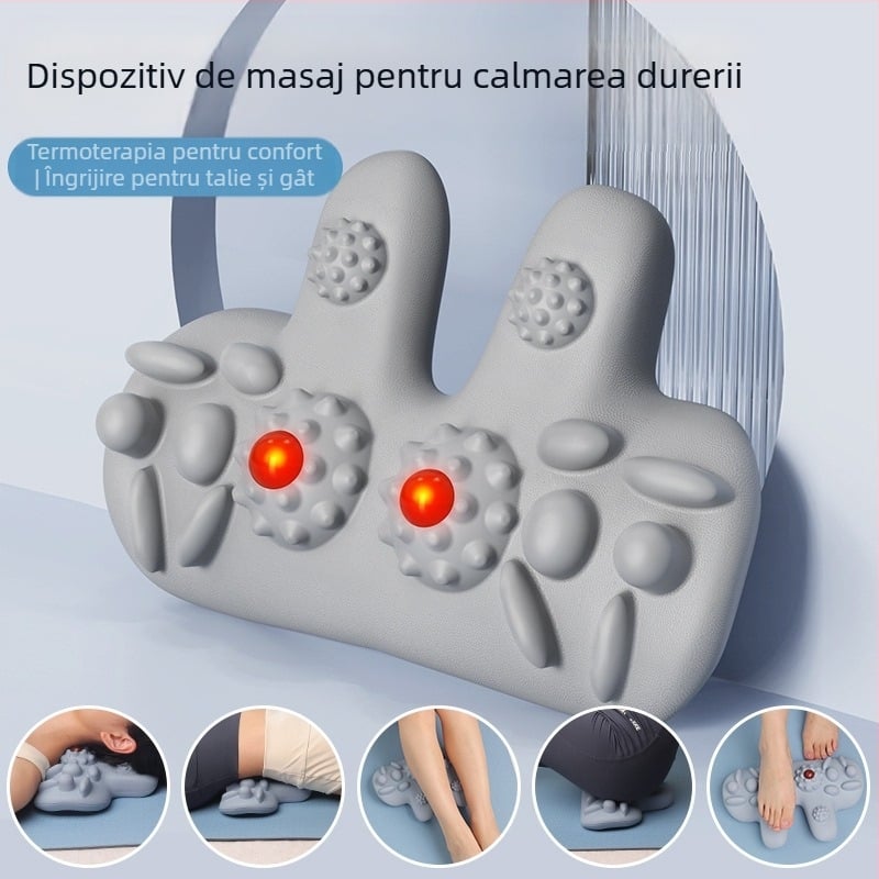 Masaj electric pentru gât, umeri și spate cu încălzire — telecomandă fără fir, temporizare, control mecanic, DR.MEETI 002